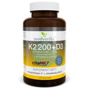 K2 200 + D3 witamina K Vitamk7® 200 µg + D 2000 IU - 120 kapsułek