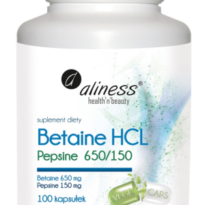 Aliness Betaine HCL, Pepsyna 650/150mg x 100 kapsułek