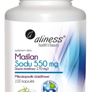 Aliness Maślan Sodu 550 mg (Kwas masłowy 170 mg) x 100 VEGE kaps.