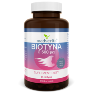 Medverita Biotyna 2500 µg witamina B7 (H) - 180 kapsułek