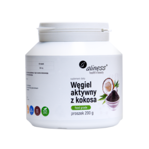 Aliness Węgiel aktywny z kokosa "FOOD GRADE" proszek 200 g
