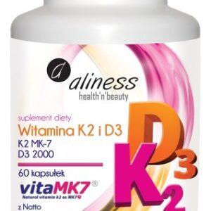 Aliness Witamina K2 MK-7 100 µg z Natto + D3 60kaps.