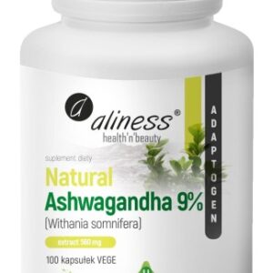 Aliness Natural Ashwaganda 560 mg 9% x 100 Vege caps.