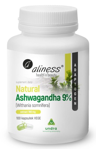 Aliness Natural Ashwaganda 560 mg 9% x 100 Vege caps.