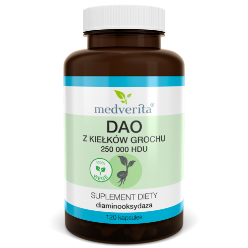 Medverita DAO z kiełków grochu 250'000 HDU - 120 kapsułek