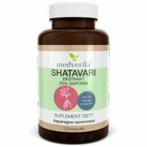 Medverita Shatavari ekstrakt 20% saponin - 120 kapsułek