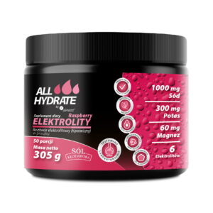 Alliness ALLHydrate, Elektrolity Raspberry 305g, 50 porcji