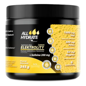 Aliness ALLHydrate, Elektrolity Lemon + Kofeina 200 mg, 345 g, 50 porcji