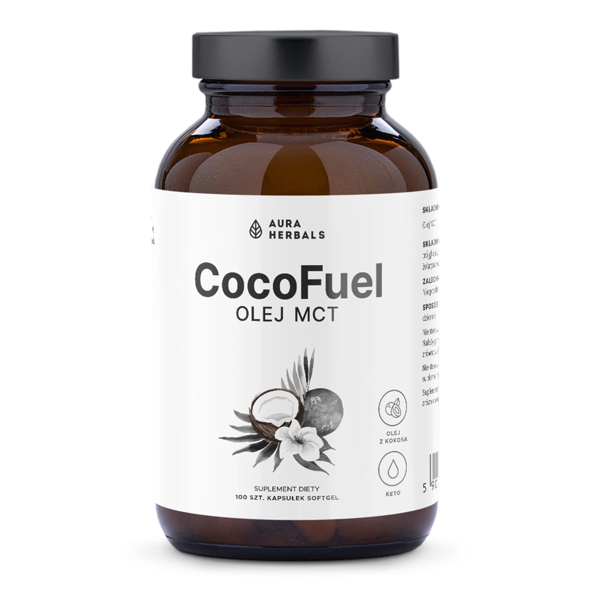 Aura Herbals Coco Fuel, Olej MCT 2000 mg, softgel 100 szt.